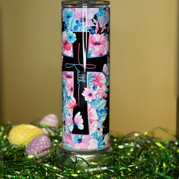 NIB Easter/Faith Sublimated 20 oz Insulated Tumbler - Picture 5 of 8